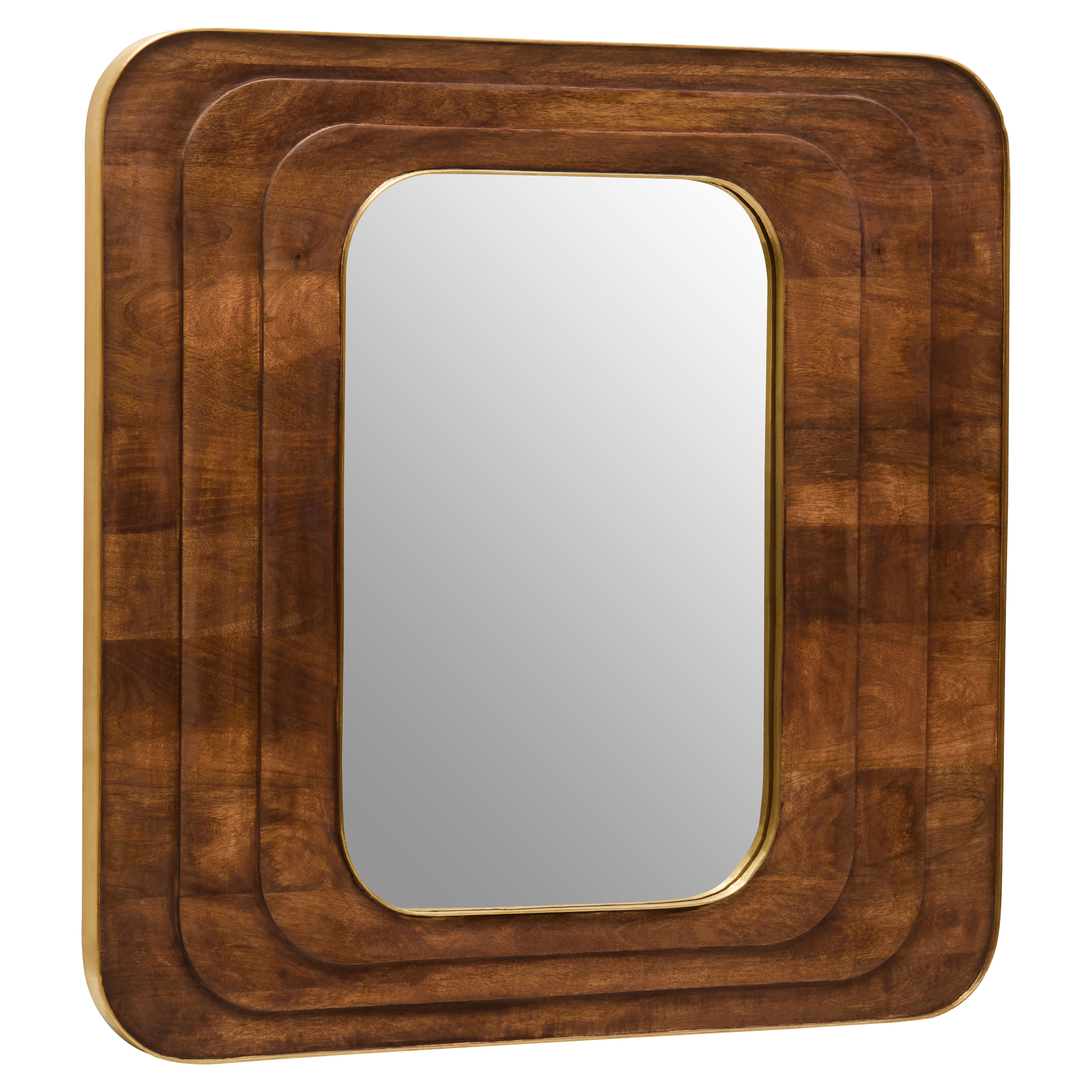 Indo Mango Wood Carved Wall Mirror